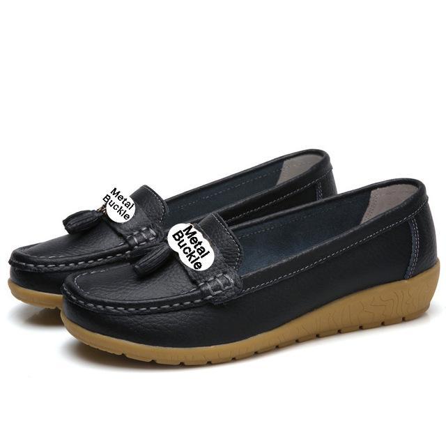 women shoes women flats genuine leather loafers casual ladies shoes