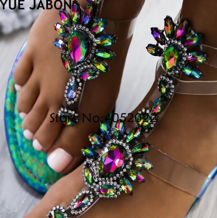 Woman Sandals Women Shoes Rhinestones Gladiator Flat Sandals