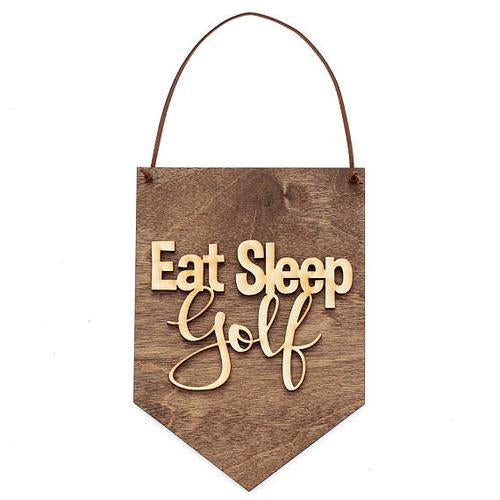 "Eat Sleep Golf" Laser Cut Wood Wall Hanging