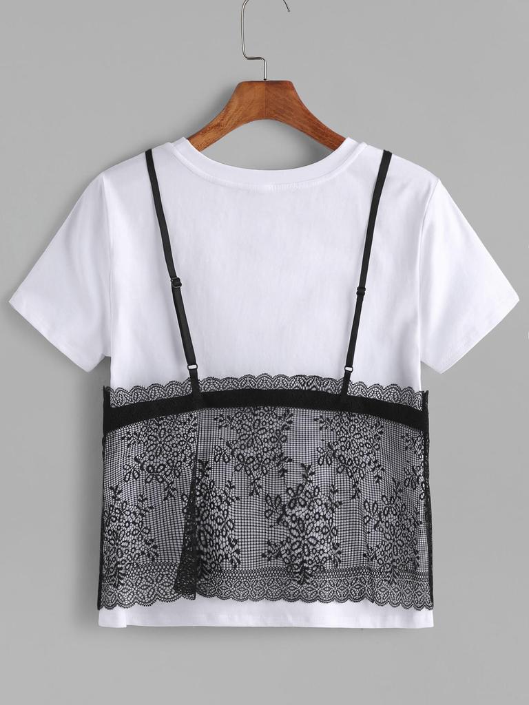 Overlay White Lace T-Shirt