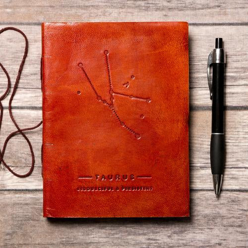 Gemini Zodiac Handmade Leather Journal