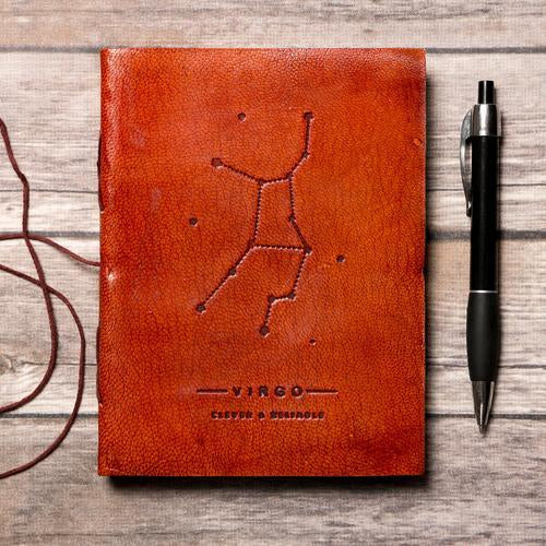 Virgo Zodiac Handmade Leather Journal
