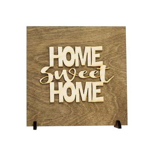 "Home Sweet Home" Laser Cut Wooden Wall Banner