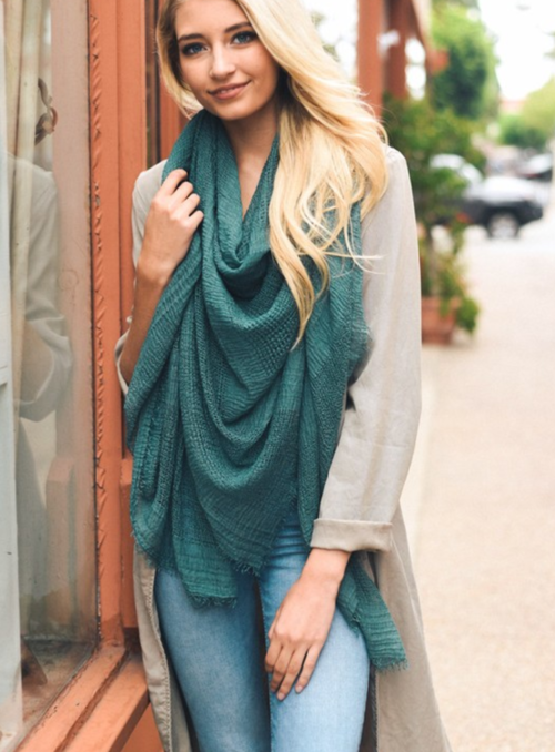 Talia Shredded Open Weave Blanket Scarf