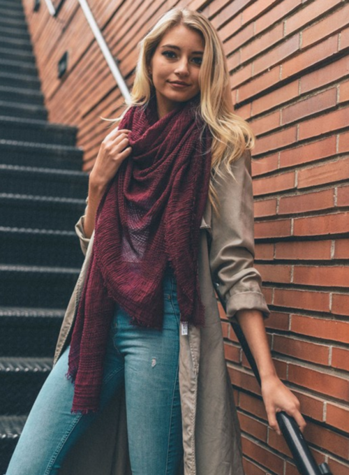 Talia Shredded Open Weave Blanket Scarf