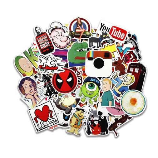 50pcs/pack Graffiti Skateboard Style Stickers for Laptop, Car, Suitcase