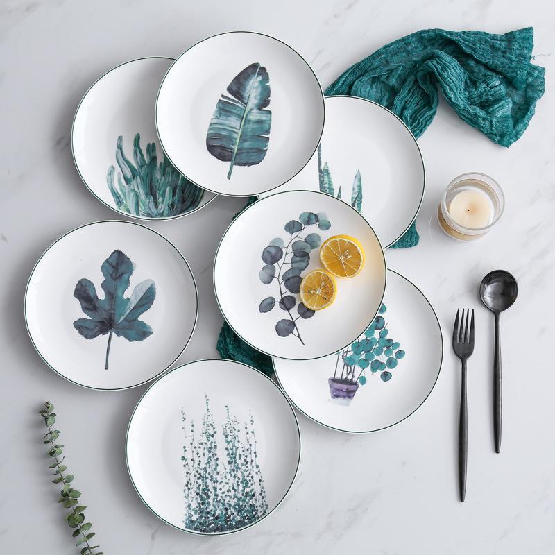 Green Leaf Plate Set