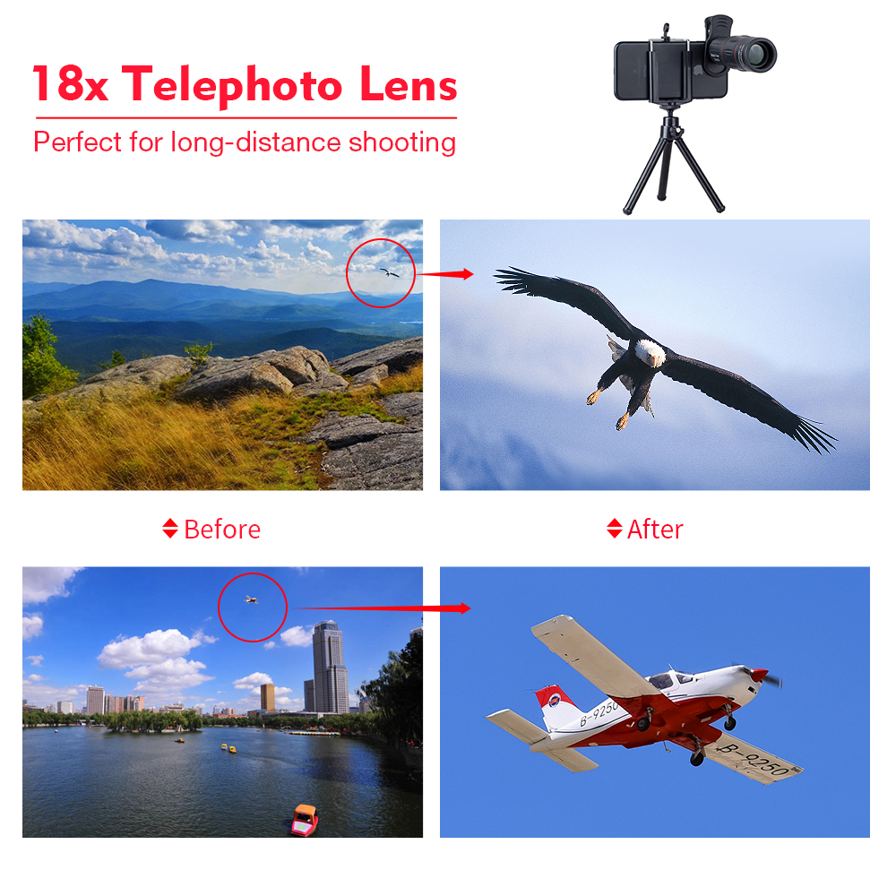 Telescope Zoom Mobile Phone Lens with Tripod for iPhone & Android