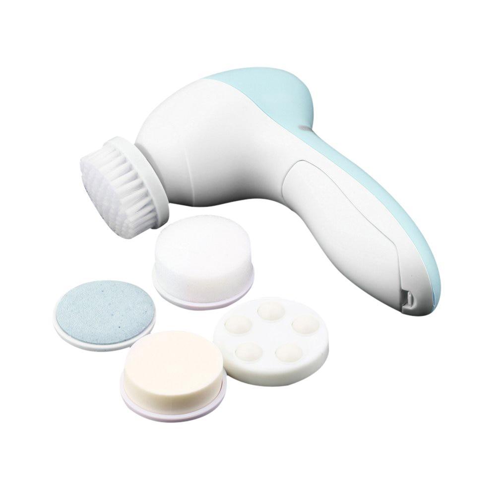 IcoolGadget 5 in 1 Electric Facial Cleanser Body Massage Mini Skin Pore Cleaner Beauty Massager Wash Face Machine