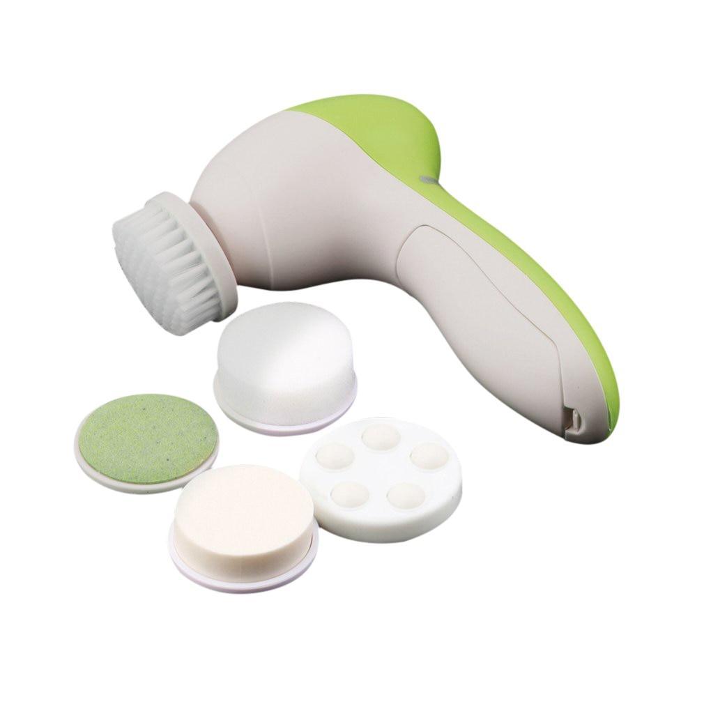IcoolGadget 5 in 1 Electric Facial Cleanser Body Massage Mini Skin Pore Cleaner Beauty Massager Wash Face Machine