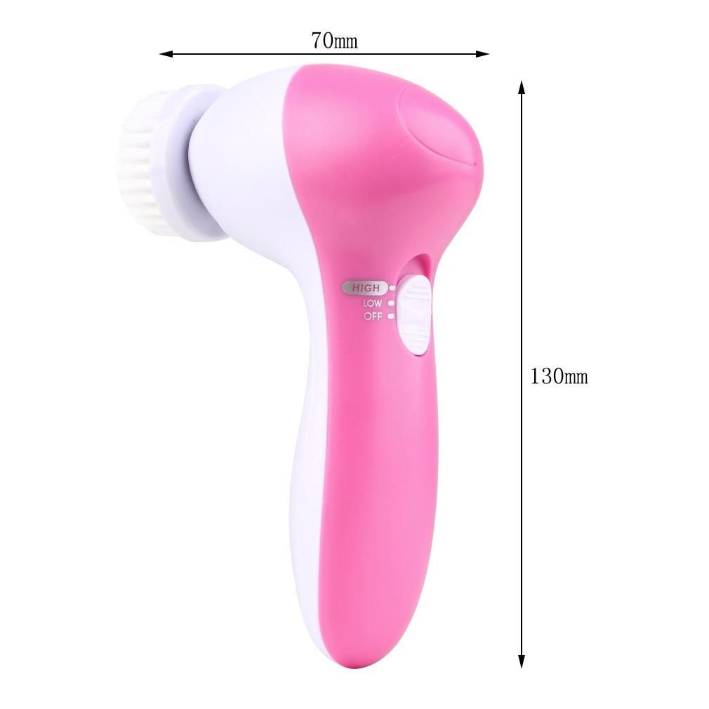 IcoolGadget 5 in 1 Electric Facial Cleanser Body Massage Mini Skin Pore Cleaner Beauty Massager Wash Face Machine