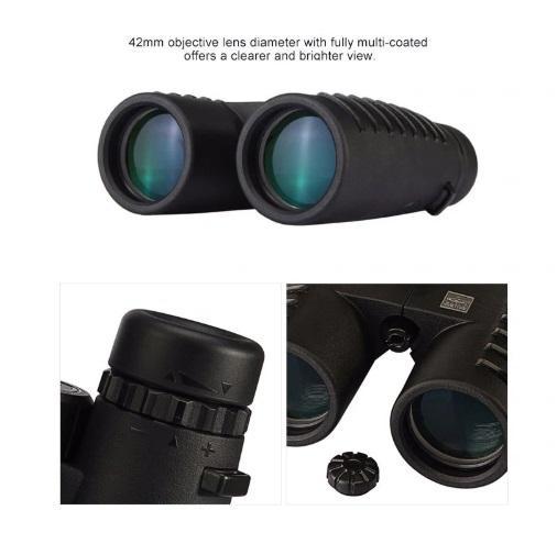 Asika 10x42 Camping Scopes Binoculars with Neck Strap Night Vision Telescope