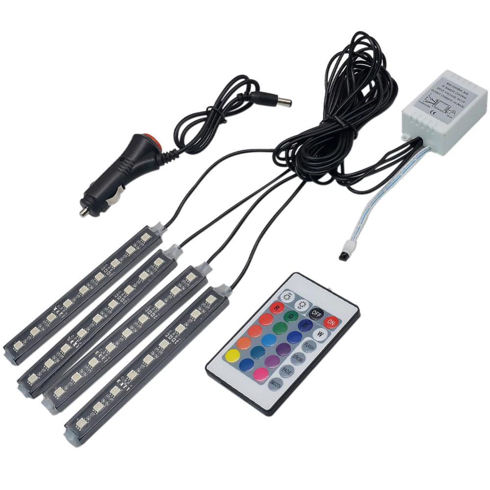 Car RGB LED Strip Light Wireless Remote and Voice Control