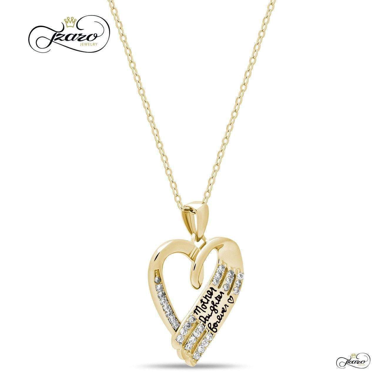 Mother Daughter Necklace, 925 Sterling Silver, 14K Gold Plated