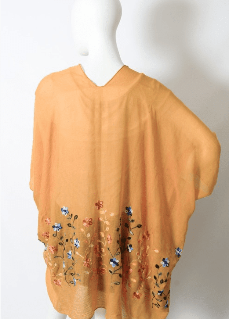 Beautiful Long Mustard Daisy Floral Kimono