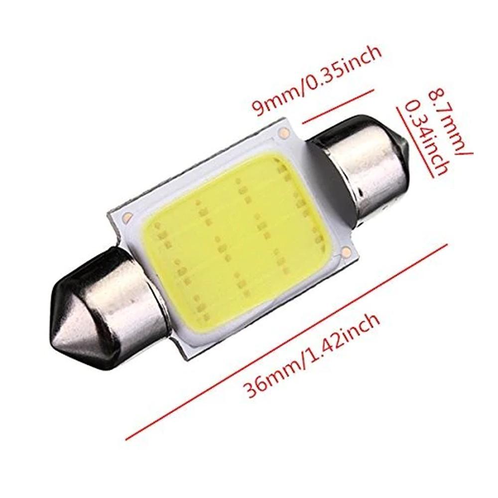 10pcs Car Interior Dome Lights COB 1.5W DC12V LED Bulbs Lamp Plate