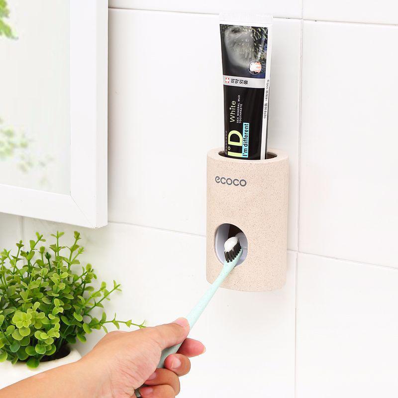Automatic Toothpaste Dispenser Dust proof Toothbrush Holder Wall Mount Stand Bathroom Accessories Set Toothpaste Squeezers Tooth