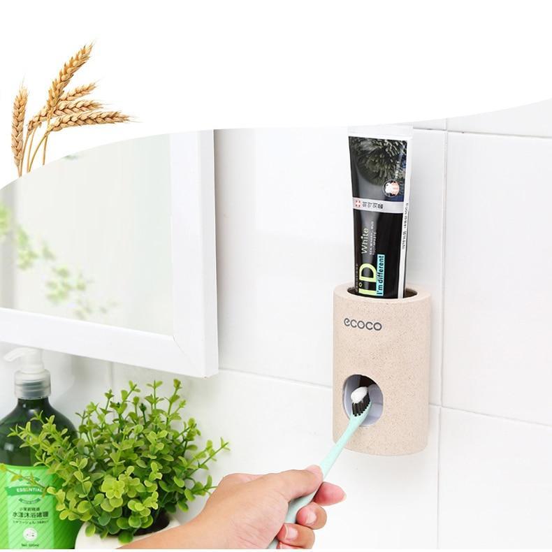 Automatic Toothpaste Dispenser Dust proof Toothbrush Holder Wall Mount Stand Bathroom Accessories Set Toothpaste Squeezers Tooth