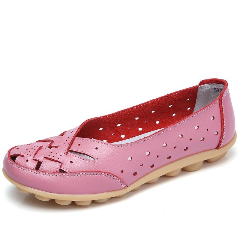 Women Genuine Leather Shoes Woman Ballet Flats Casual Sandals Women Loafers