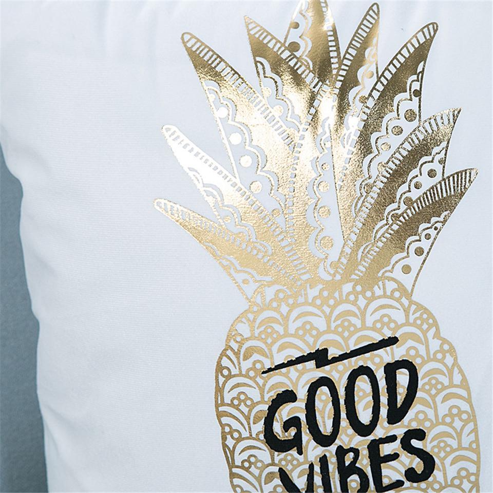Gold Printed Pillow Cover