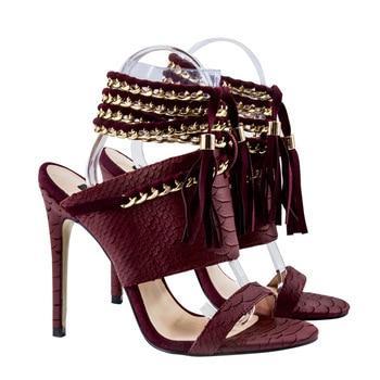 python leather ladies high heel fashion sexy luxury women sandal