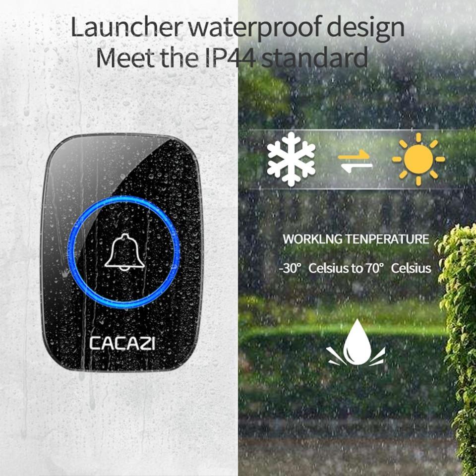 IcoolGadgets Waterproof Home Wireless Doorbell Smart LED Light Calling Bell 300M Remote Battery Button 60 Chimes 5 Volume US EU Plug