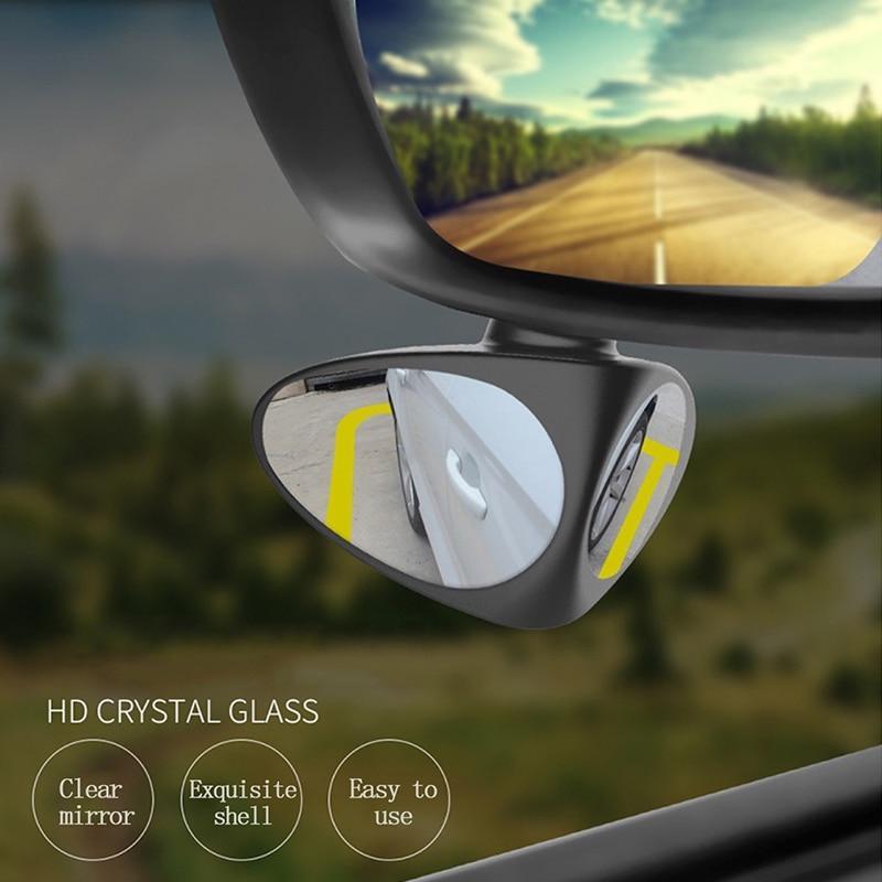 Car Mirror Large Vision Rear View Auxiliary Reversal Blind Zone Wide Angle Mirror360 Rotation Adjustable  Dual Lens Coach Mirror