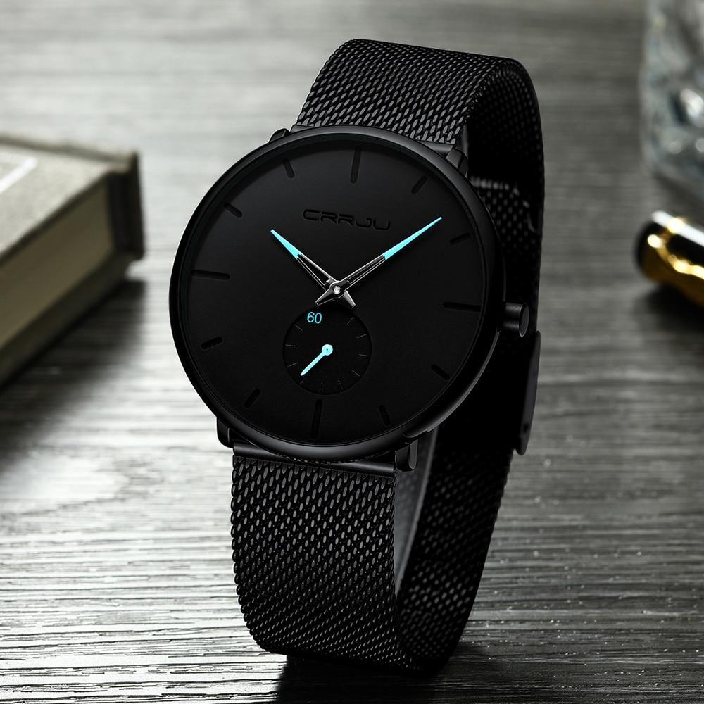 IcoolGadget Fashion Mens Watches Top Brand Luxury Quartz Watch Men Casual Slim Mesh Steel Waterproof Sport Watch Relogio Masculino
