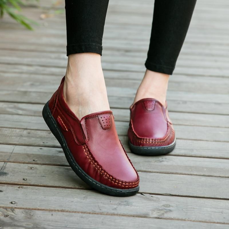 Woman handmade   shoes 100% genuine leather shoes