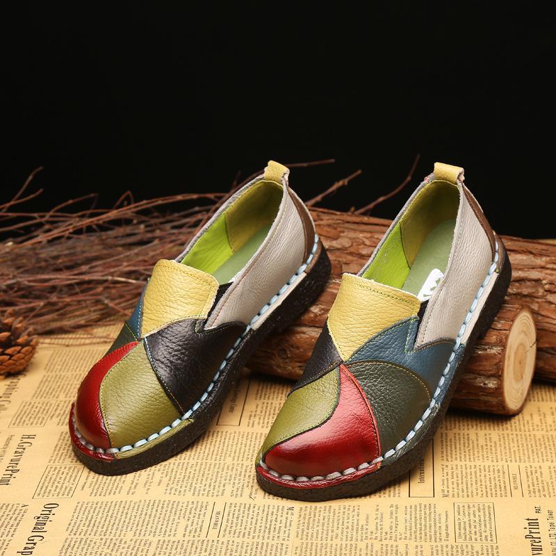 Designer Leather Shoes Women Flats Slip On  Loafers