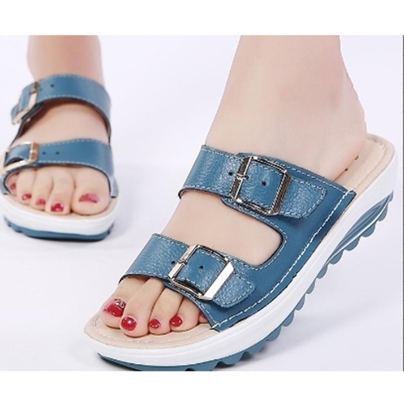 New Women Sandals Wedges Shoes Lady Sexy Leather Sandals
