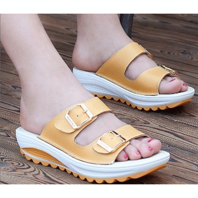 New Women Sandals Wedges Shoes Lady Sexy Leather Sandals