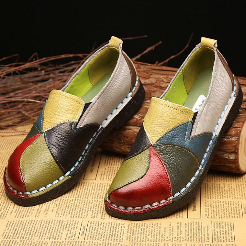 Fashion Women Flats Women Shoes Comfort Genuine Leather Shoes
