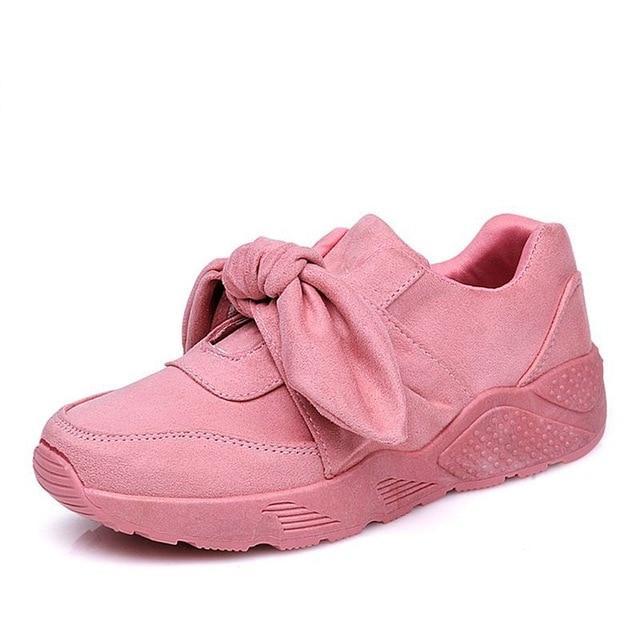 Woman Casual Shoes Bow Tie Ladies Flats For Women Silk Moccasins Sneakers
