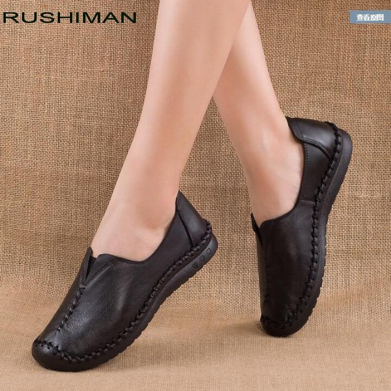 Genuine Leather comfortable non-slip soft bottom handmade sewing casual lazy shoes