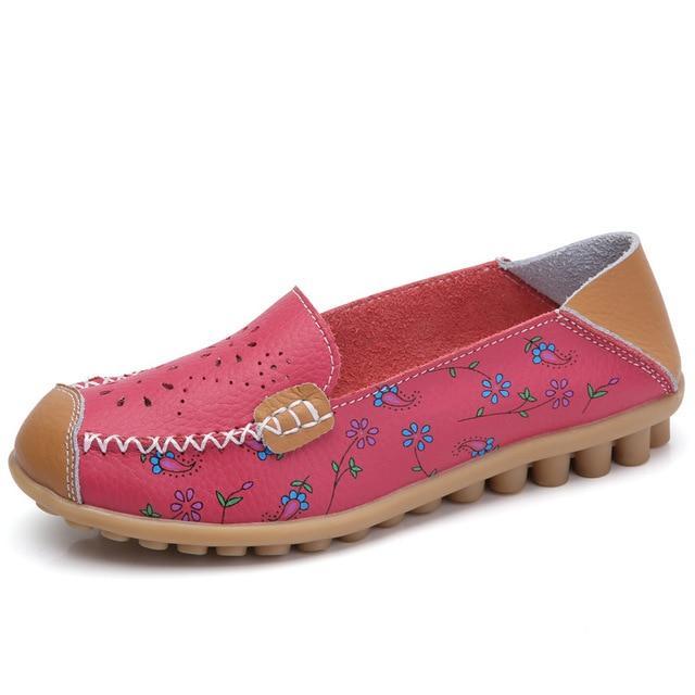 Genuine leather flats shoes women  female moccasins casual ladies shoes