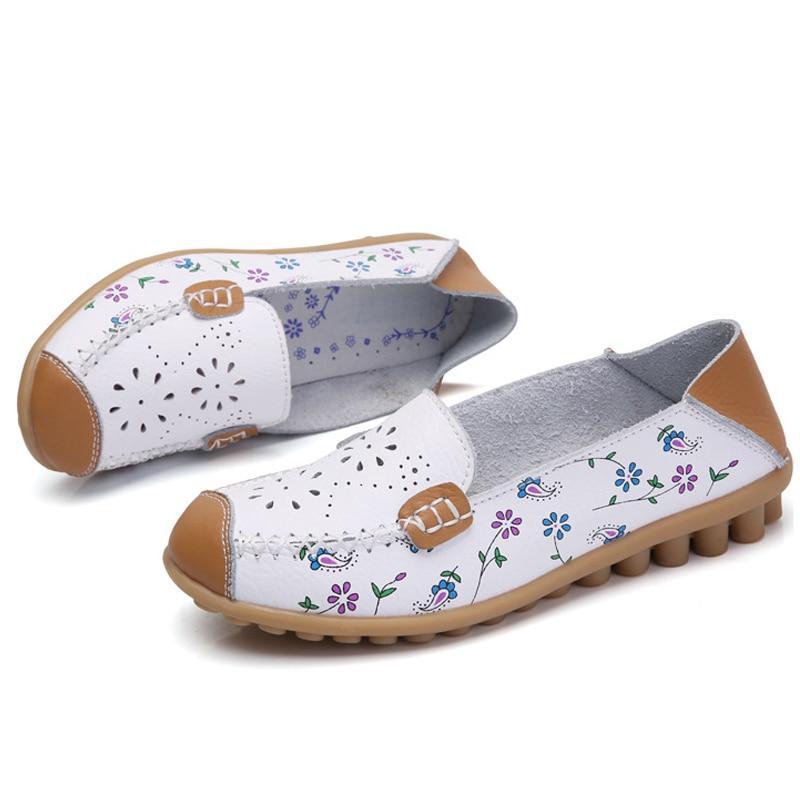 Genuine leather flats shoes women  female moccasins casual ladies shoes