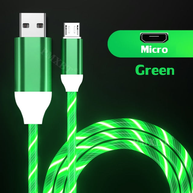 Glowing LED Illuminated Flow Smart Charging Cable
