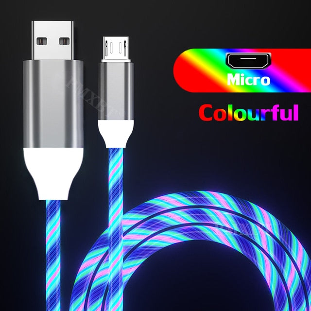 Glowing LED Illuminated Flow Smart Charging Cable