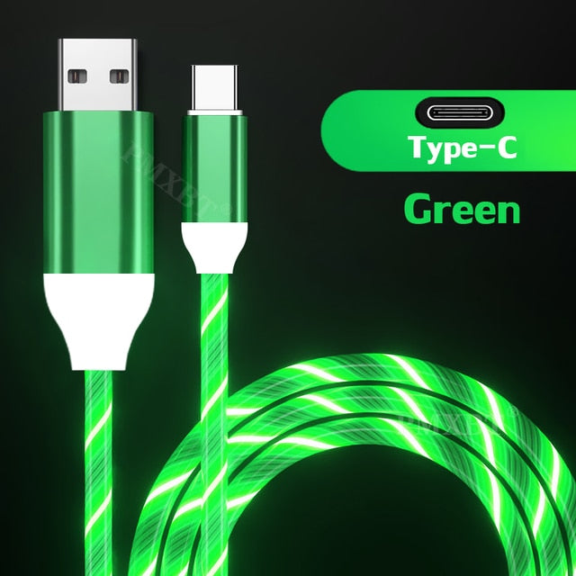 Glowing LED Illuminated Flow Smart Charging Cable