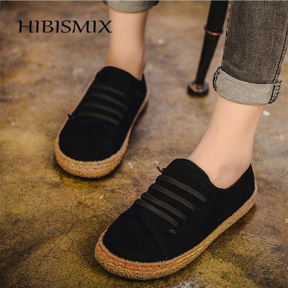 Women Plus Size Loafers Round Toe Slip On Casual Shoes
