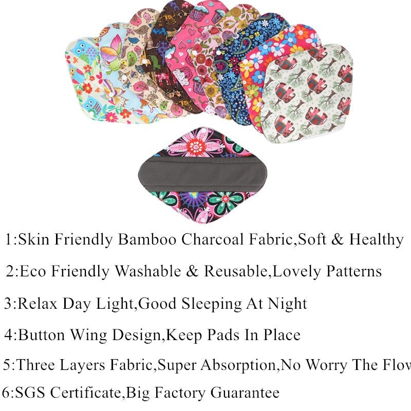 10Pcs Reusable Pads - Organic Period Reusable Pads