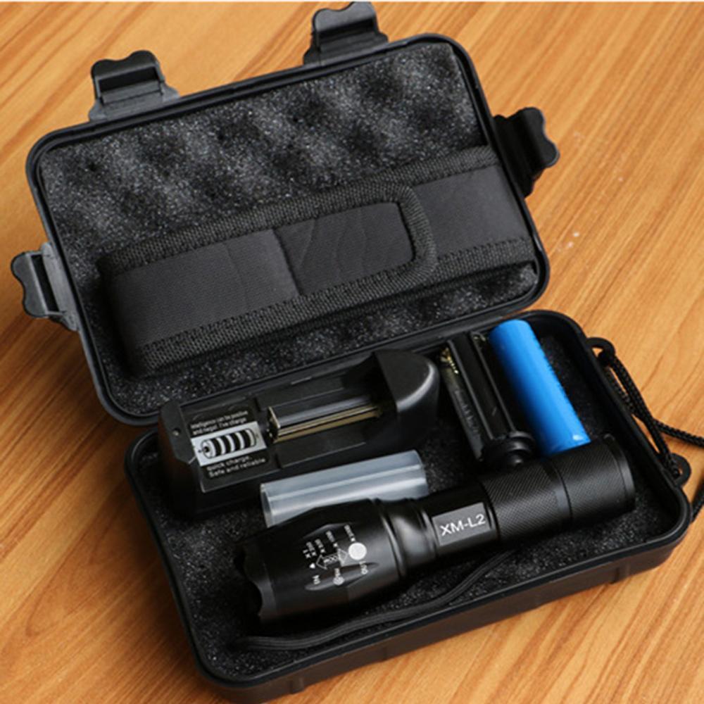 Military Grade 2000 Lumen LED Tactical Flashlight with 18650 Rechargeable Battery + Charger