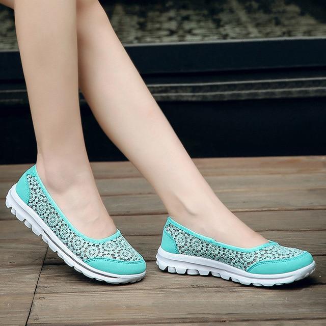 Plus Size New Pierced Lace Women Flats Shoes