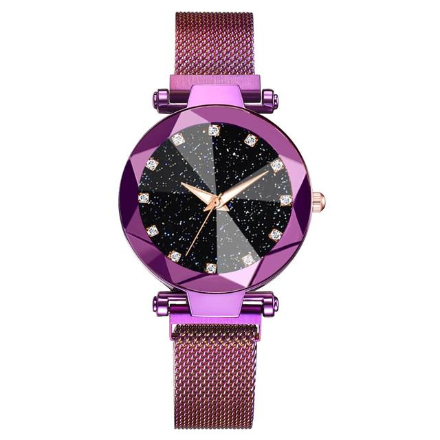 Luxury Starry Sky Stainless Steel Mesh Bracelet Watches For Women