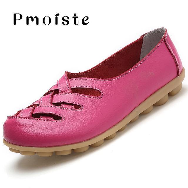Loafers genuine leather flat women shoes