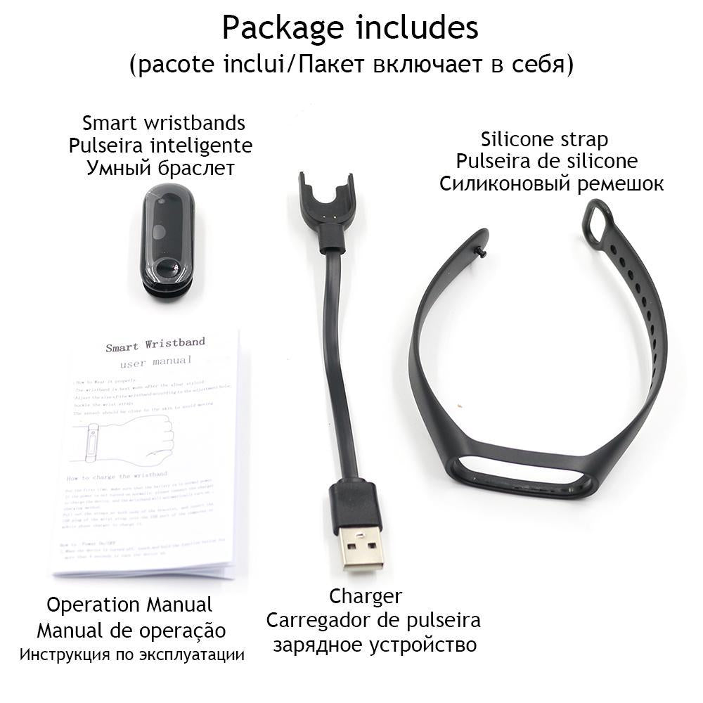 IcoolGadget Pro Smart Band Waterproof Fitness Tracker VS M3 Plus Smart Bracelet Blood Pressure Heart Rate Monitor PK Mi Band 3