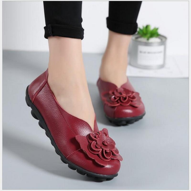 Genuine Leather Flat Shoes large size Loafers leisure shoe