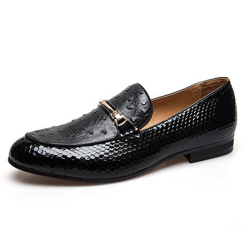 Casual Leather Black Men Shoes Luxury  Brand Loafers
