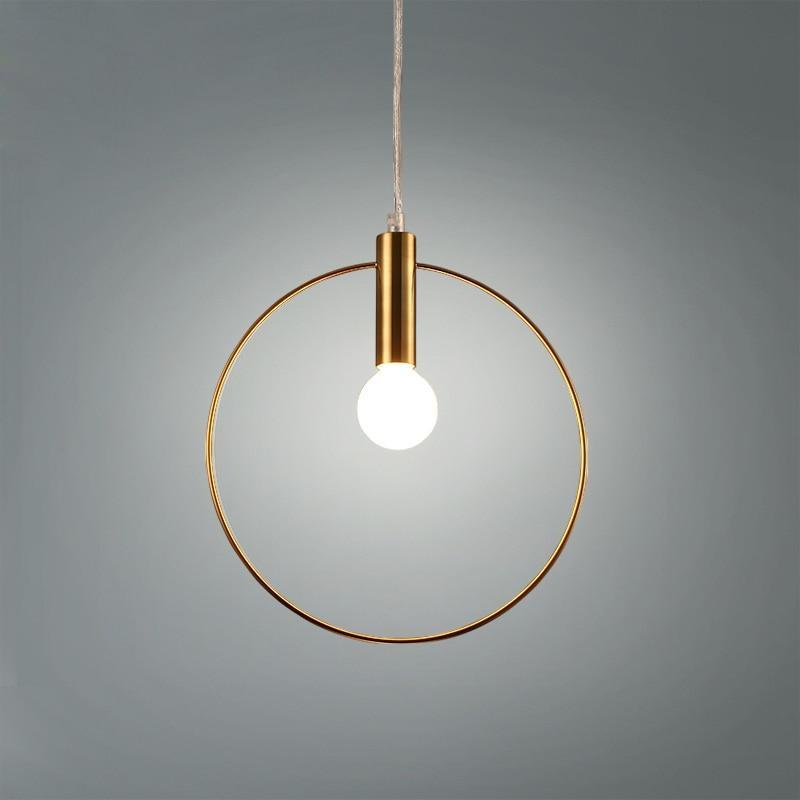 Gold Metal Ring Pendant Light